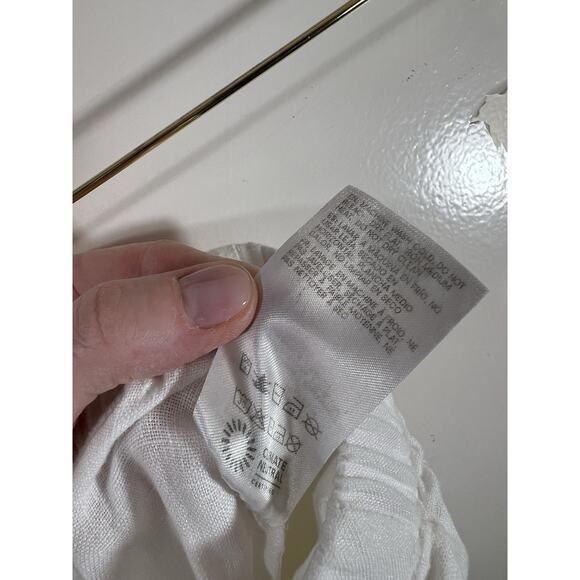 Reformation Women’s Wide Leg Linen Pants Size S White Pockets Beachy Cottagecore - Picture 4 of 7